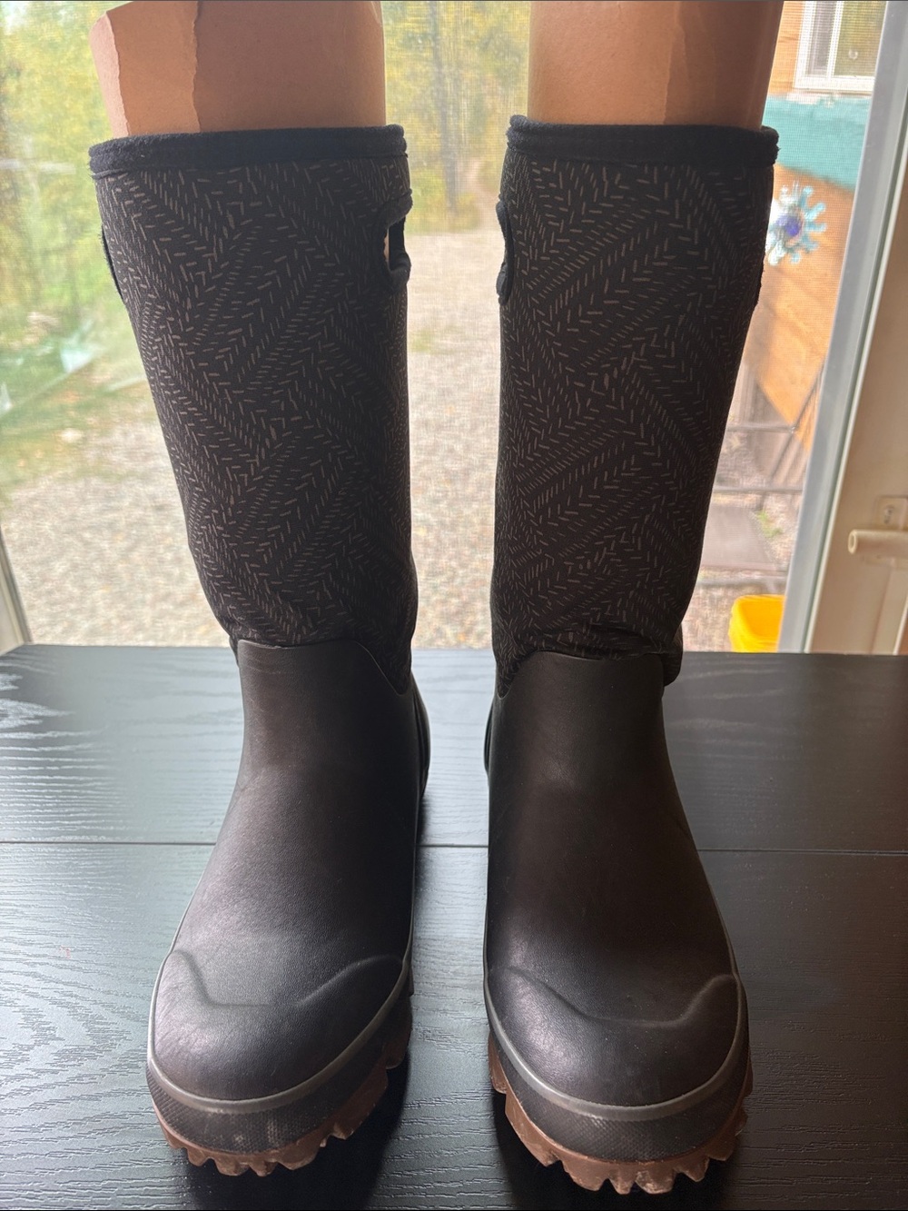 Bogs Women's Black Winter Rain Boots - Insulated Tall Waterproof Boots